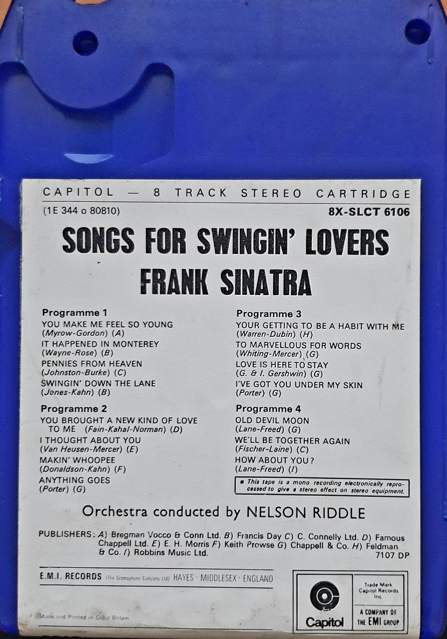 Frank Sinatra - Songs For Swingin' Lovers - 8X SLCT6106